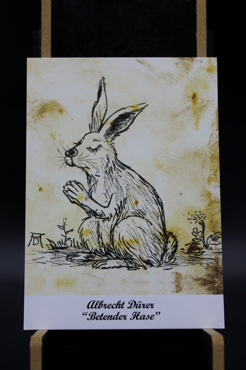 Weihnachtskarte Gerd Bauer "Betender Hase"